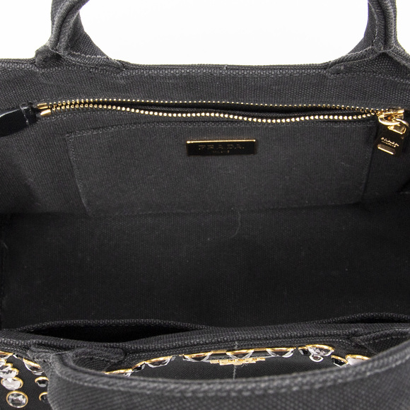 Prada Small Rhinestone Canapa Tote - Picture 9 of 10